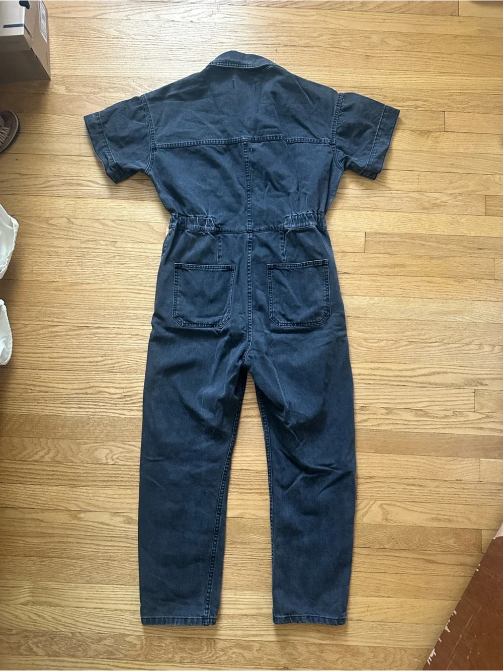 Free People Dark Wash Denim Jumpsuit
